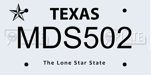 MDS502 Texas License Plate