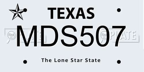 MDS507 Texas License Plate