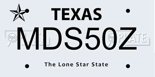 MDS50Z Texas License Plate