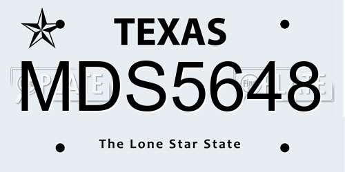 MDS5648 Texas License Plate