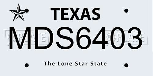 MDS6403 Texas License Plate