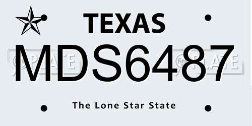 MDS6487 Texas License Plate