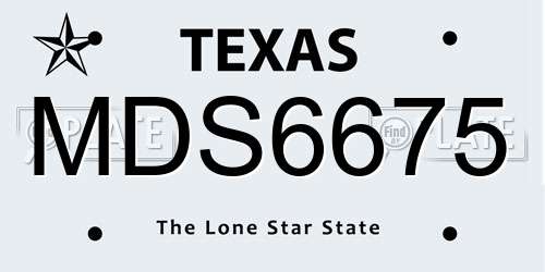 MDS6675 Texas License Plate