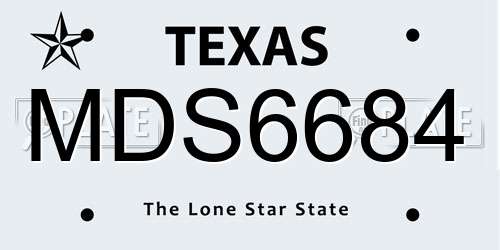 MDS6684 Texas License Plate