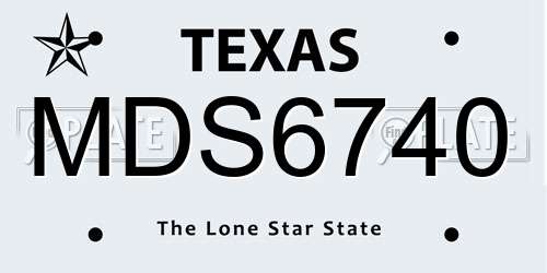 MDS6740 Texas License Plate