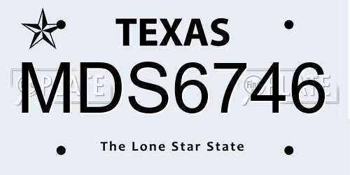 MDS6746 Texas License Plate