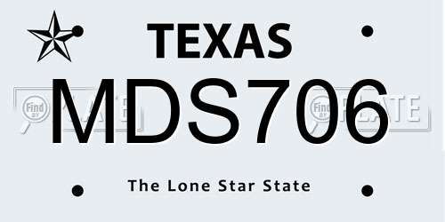 MDS706 Texas License Plate
