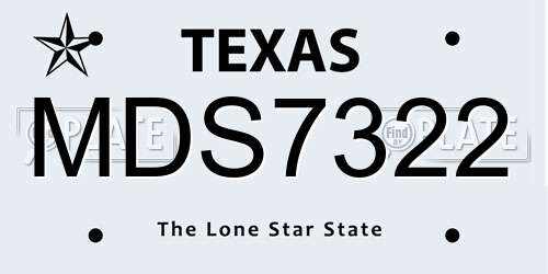 MDS7322 Texas License Plate