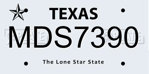 MDS7390 Texas License Plate