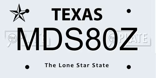 MDS80Z Texas License Plate