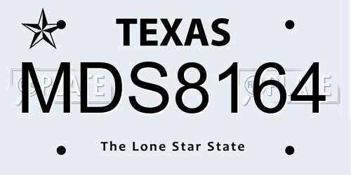 MDS8164 Texas License Plate