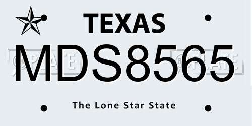 MDS8565 Texas License Plate