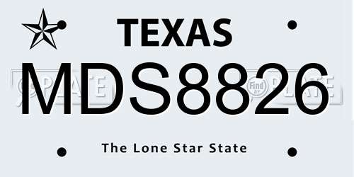 MDS8826 Texas License Plate