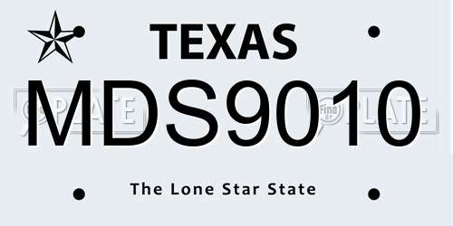 MDS9010 Texas License Plate