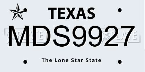 MDS9927 Texas License Plate