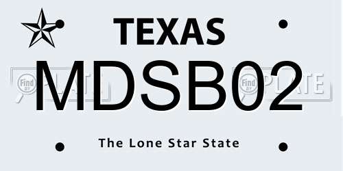 MDSB02 Texas License Plate