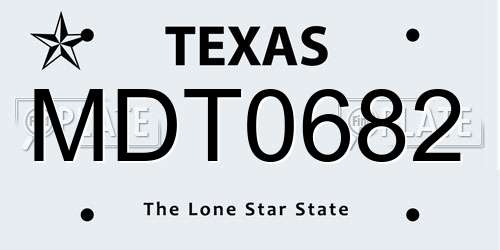 MDT0682 Texas License Plate