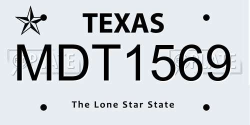 MDT1569 Texas License Plate
