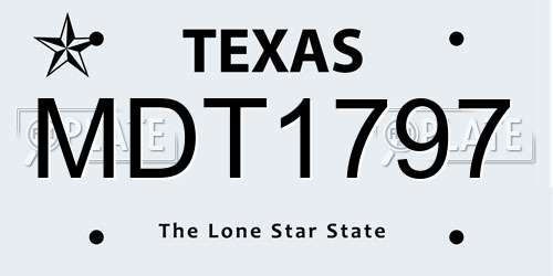 MDT1797 Texas License Plate