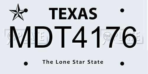 MDT4176 Texas License Plate