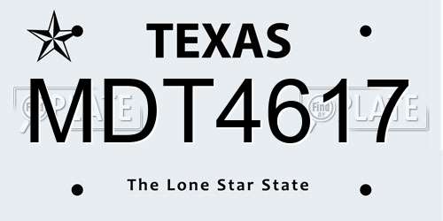MDT4617 Texas License Plate