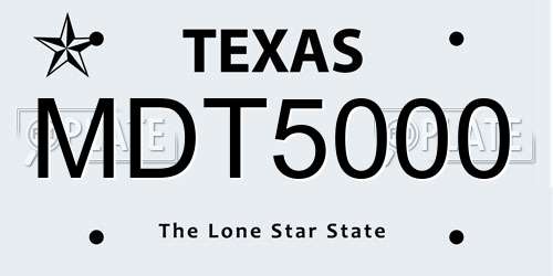 MDT5000 Texas License Plate