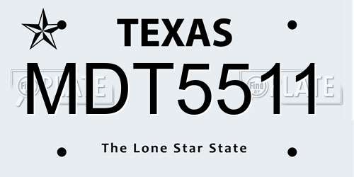 MDT5511 Texas License Plate
