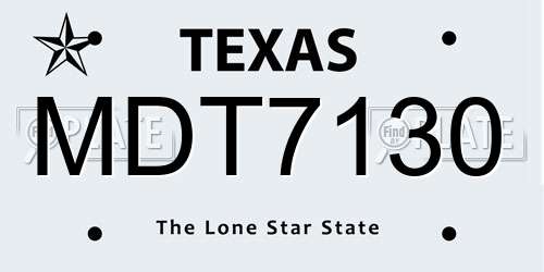 MDT7130 Texas License Plate