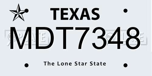 MDT7348 Texas License Plate