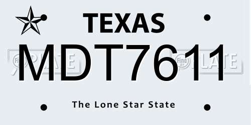 MDT7611 Texas License Plate