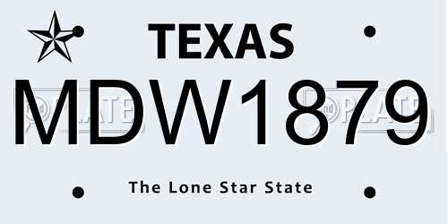 MDW1879 Texas License Plate