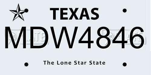 MDW4846 Texas License Plate