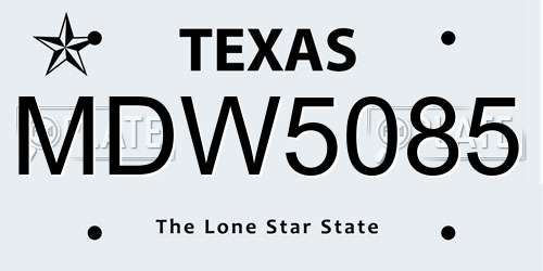 MDW5085 Texas License Plate