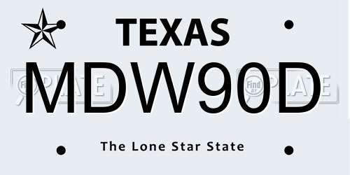 MDW90D Texas License Plate