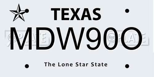 MDW90O Texas License Plate