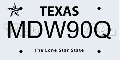 MDW90Q Texas License Plate