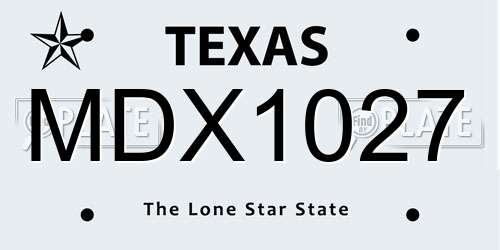 MDX1027 Texas License Plate