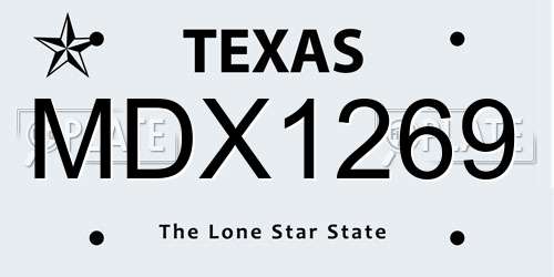 MDX1269 Texas License Plate