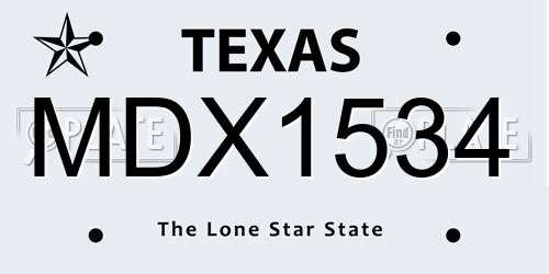 MDX1534 Texas License Plate