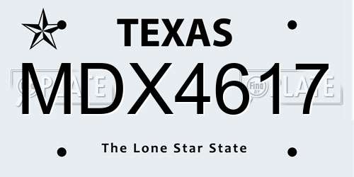 MDX4617 Texas License Plate