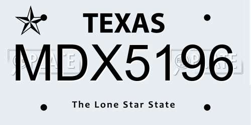MDX5196 Texas License Plate