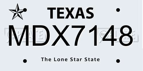 MDX7148 Texas License Plate