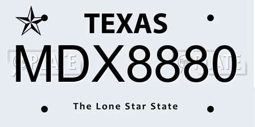 MDX8880 Texas License Plate