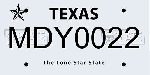 MDY0022 Texas License Plate