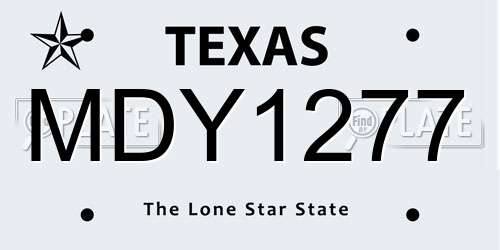 MDY1277 Texas License Plate
