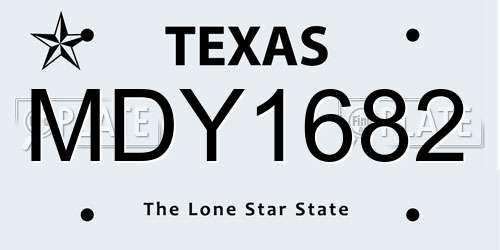 MDY1682 Texas License Plate