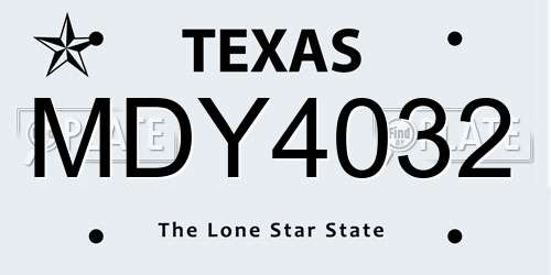 MDY4032 Texas License Plate
