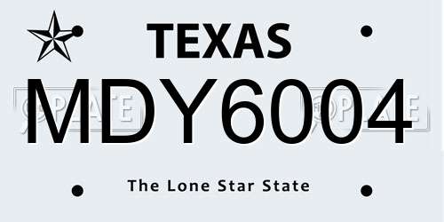 MDY6004 Texas License Plate