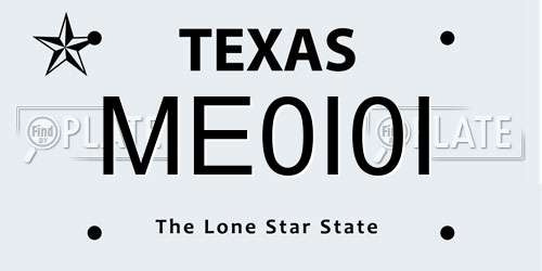 ME0I0I Texas License Plate