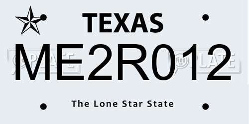 ME2R012 Texas License Plate